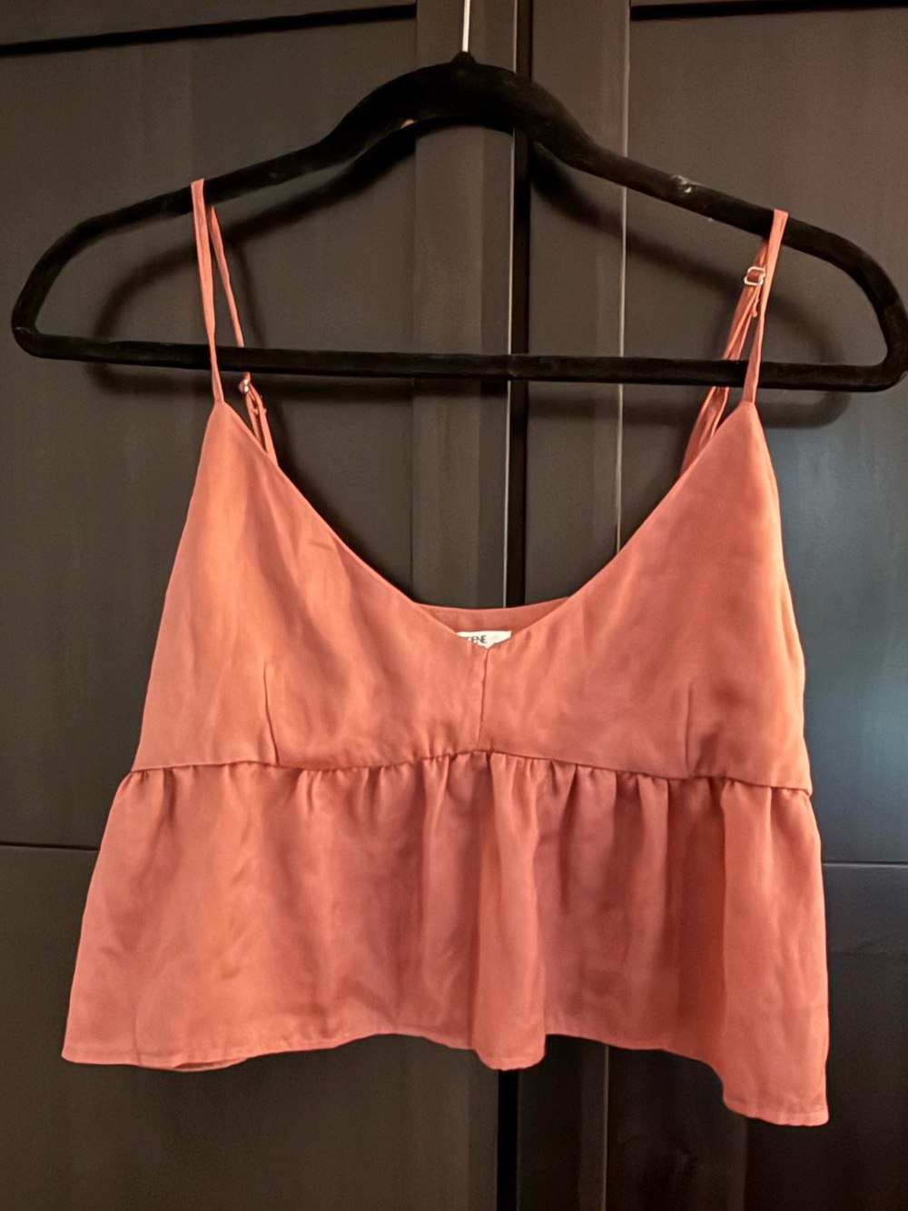 Satin Pink Ruffle Cami